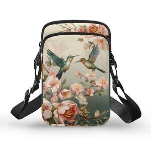 7906 Hummingbird Floral Small Crossbody Bags Mini Cell Phone Purses